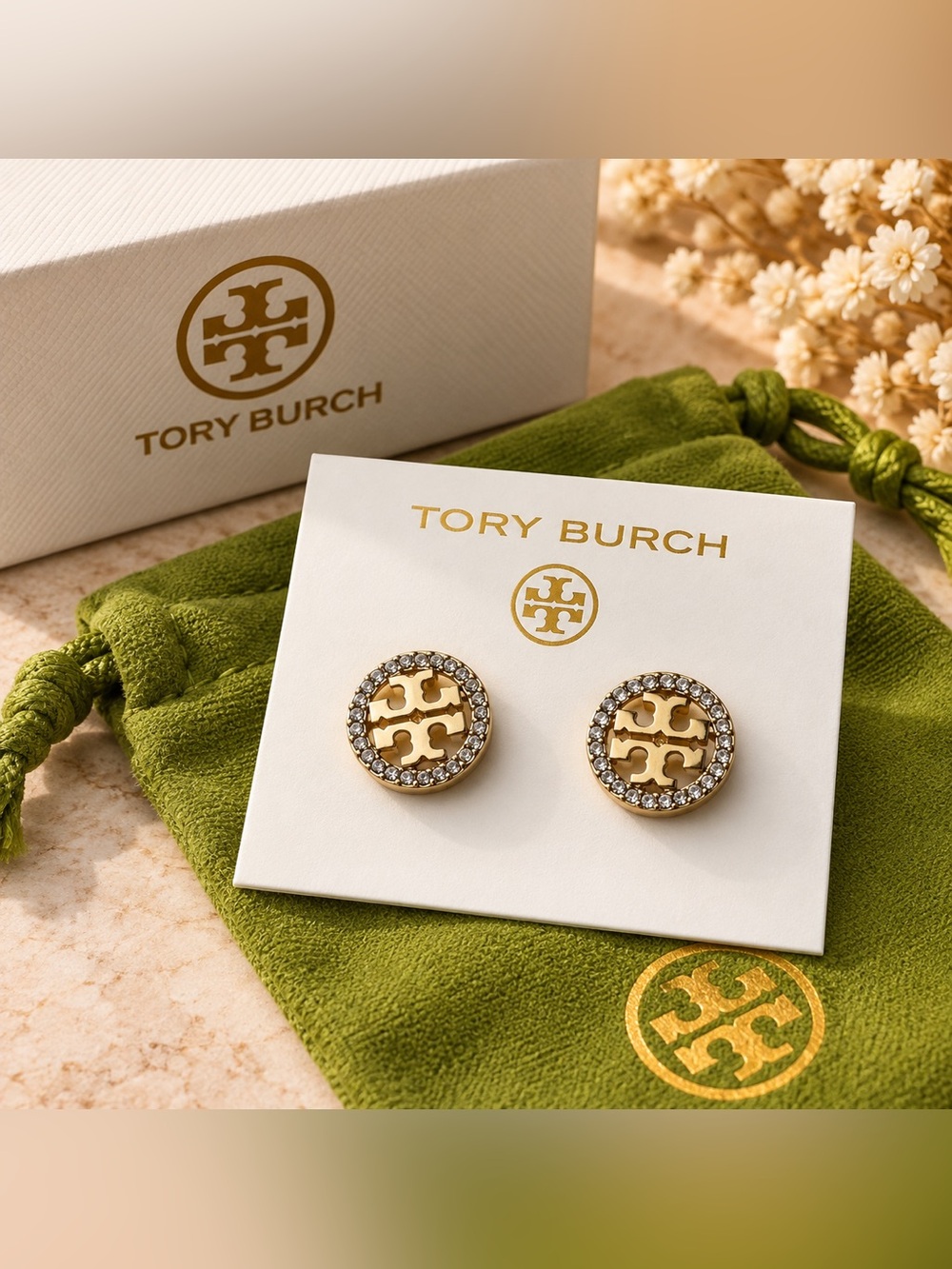 Tory Burch stud earrings gold